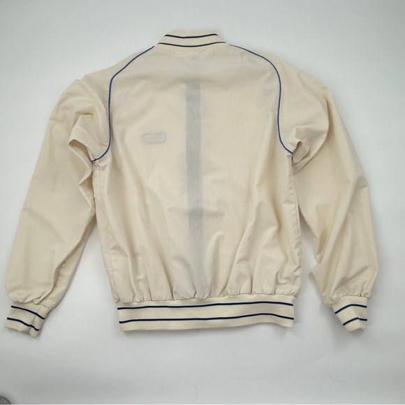 Vintage Velva Sheen GTE Jacket Cream Blue Trim Made in USA Size M - Picture 8 of 10
